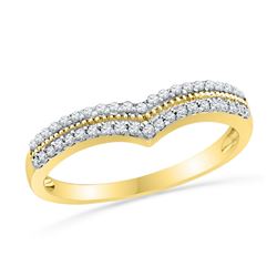 0.25 CTW Natural Diamond Chevron Band 10K Yellow Gold