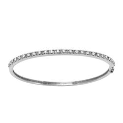 18K White Gold 0.64CTW Diamond Bangle - REF-178M4F