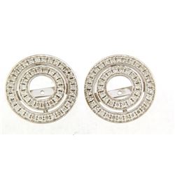 14K White Gold 0.74CTW Diamond Earring Jackets - REF-109M4F