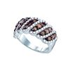 Image 1 : 1.50 CTW Cognac-brown Colored Diamond Striped Band 10K White Gold