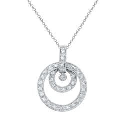 0.45 CTW 14K White Gold Ladies Slider with Chain - REF-55H2W