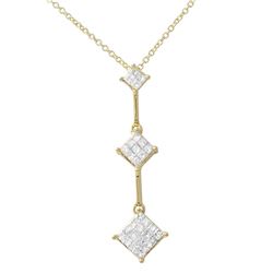 14K Gold 0.5 CTW Diamond Slider with Chain - REF-77R2K