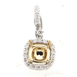 14K TwoTone Gold 0.24CTW SemiMount Slider w/Chain - REF-41X3Y