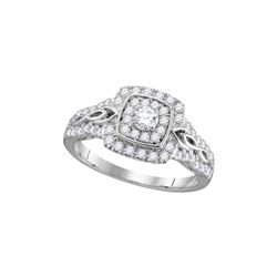 0.75 CTW Natural Diamond Solitaire Bridal Engagement Ring 14K White Gold