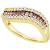 Image 1 : 0.65 CTW Cognac-brown Colored Princess Diamond Curved Contoured Fine Band 14K Yellow Gold
