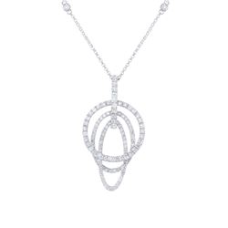 1.24 CTW 14K White Gold Ladies Necklace - REF-108K4R