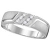 Image 1 : 0.15 CTW Mens Natural Diamond Anniversary Band 14K White Gold