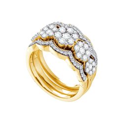 1.50 CTW Natural Diamond 3-piece Bridal Engagement Ring 14K Yellow Gold