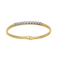 18K Gold 0.21 CTW Diamond Bangle - REF-116X7Y