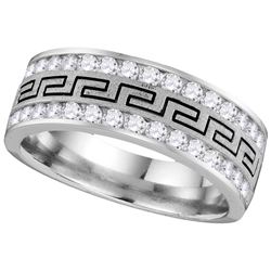 0.5 CTW Mens Natural Diamond Grecco Anniversary Band 14K White Gold