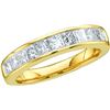 Image 1 : 0.5 CTW Natural Channel-set Princess Diamond Ladies 3mm Size 9 Band 14K Yellow Gold
