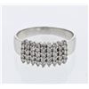 Image 1 : Round Five-Row Prong-Set Diamond Ring in 14K White Gold - REF-67R8K