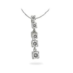 0.5 CTW 14K White Gold Ladies Slider with Chain - REF-68W2H