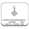 Image 1 : 14K White Gold 0.35CTW Diamond Necklaces - REF-49F7M