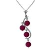 Image 1 : Genuine 2 ctw Ruby Necklace Jewelry 14KT White Gold - REF-36P9H