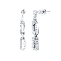 18K White Gold 2.48CTW Diamond Earring - REF-277Y2X