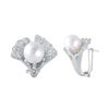Image 1 : 14K Gold 19.13 CTW Pearl & Diamond Earring - REF-194F6M