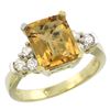 Image 1 : Natural 2.86 ctw whisky-quartz & Diamond Engagement Ring 10K Yellow Gold - REF-52Z7Y