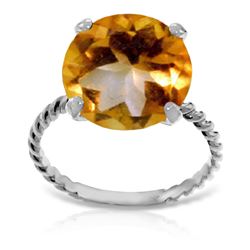 Genuine 5.5 ctw Citrine Ring Jewelry 14KT White Gold - REF-37R2P