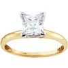 Image 1 : 0.72 CTW Princess Natural Diamond Solitaire Bridal Engagement Ring 14K Yellow Gold