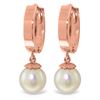 Image 1 : Genuine 4 ctw Pearl Earrings Jewelry 14KT Rose Gold - REF-22P5H