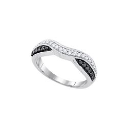 0.33 CTW Black Colored Pave-set Diamond Band 10K White Gold