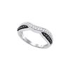 Image 1 : 0.33 CTW Black Colored Pave-set Diamond Band 10K White Gold