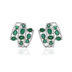 Genuine 0.9 TCW 18K White Gold Ladies Earring - REF-283F6M