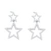 Image 1 : 0.25 CTW Natural Diamond Star Astronomy Dangle Screwback Stud Fine Earrings 10K White Gold