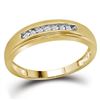 Image 1 : 0.08 CTW Channel-set Natural Diamond Mens Masculine Band 10K Yellow Gold