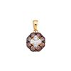 Image 1 : 0.5 CTW Cognac-brown Colored Diamond Flower Cluster Pendant 14K Yellow Gold