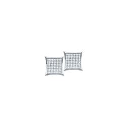 0.15 CTW Natural Diamond Square Cluster Earrings 10K White Gold