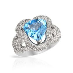Genuine 5.35 TCW 14K White Gold Ladies Ring - REF-128W4H