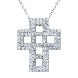 Genuine 1.08 TCW 14K White Gold Ladies Necklace - REF-98X7Y