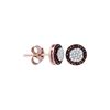 Image 1 : 0.18 CTW Red Colored Diamond Cluster Earrings 10K Rose Gold