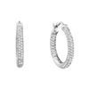 Image 1 : 0.5 CTW Natural Diamond Inside-Outside Huggie Hoop Fine Luxury Earrings 14K White Gold