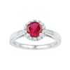 Image 1 : 1.12 CTW Lab-created Ruby & Natural Diamond Cocktail Ring 10K White Gold