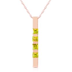 Genuine 0.35 ctw Peridot Necklace Jewelry 14KT Rose Gold - REF-26W6Y