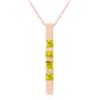 Image 1 : Genuine 0.35 ctw Peridot Necklace Jewelry 14KT Rose Gold - REF-26W6Y