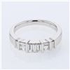 Image 1 : Baguette Diamond Band w/ Invisible & Bar-set in 14K White Gold - REF-107A4N