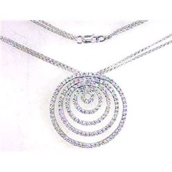 14K White Gold 2.49CTW Diamond Necklace - REF-240F2M