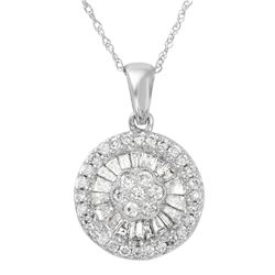 Genuine 1.2 TCW 14K White Gold Ladies Necklace - REF-149F5M