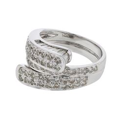 14K WhiteGold 2.83CTW Baguette Fashion Ring - REF-245X3Y
