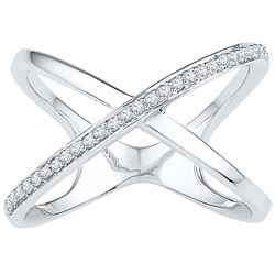 0.15 CTW Natural Diamond Open Crossover Band 10K White Gold