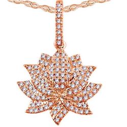 14K Rose Gold 0.14CTW Diamond Necklace - REF-19K8R