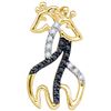 Image 1 : 0.1 CTW Black Colored Diamond Giraffe Animal Pendant 10K Yellow Gold