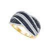 Image 1 : 0.75 CTW Black Colored Diamond Cocktail Ring 10K Yellow Gold