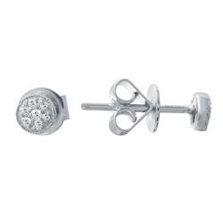 14K White Gold 0.05CTW Ladies Diamond Earring - REF-17A3N