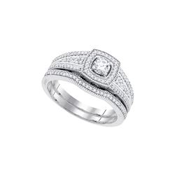 0.5 CTW Natural Diamond Bridal Engagement Ring 10K White Gold