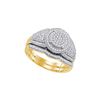 Image 1 : 0.5 CTW Natural Diamond Cluster Bridal Engagement Ring 10K Yellow Gold